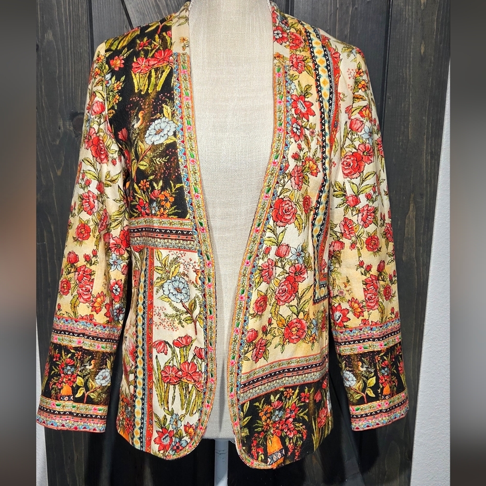 Vineet‎ Bahl Anthropologie  Floral Embroidered Blazer Women's Size XS